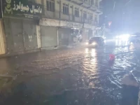 a pool of rainwater creates problems in free flow of traffic in quetta photo ppi
