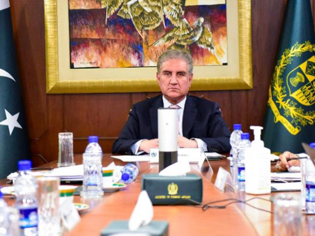 fm qureshi addressing oic virtual meeting photo mofa