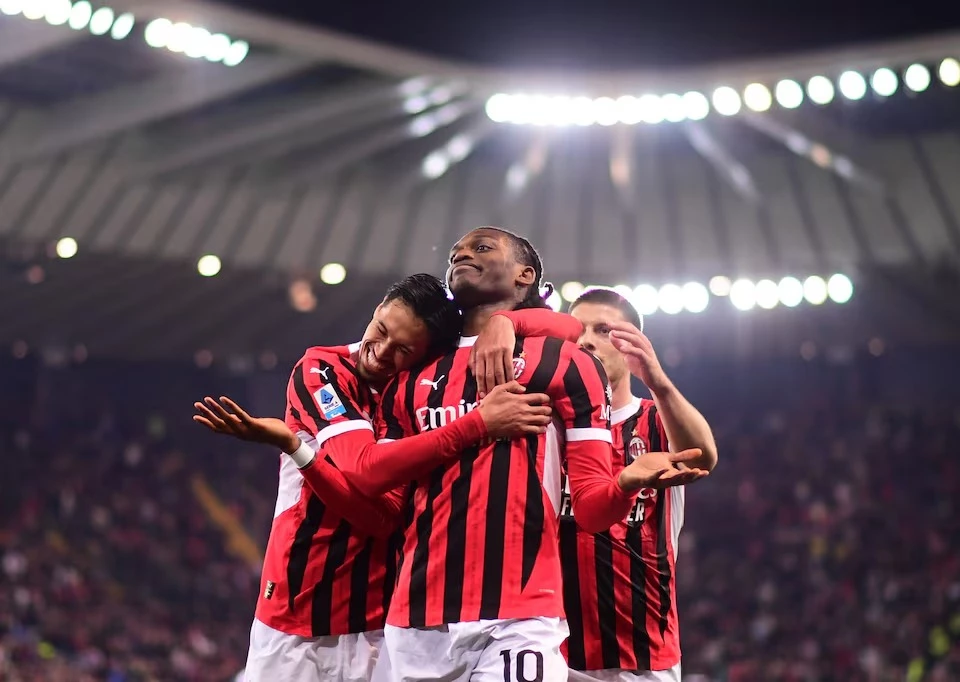 ac milan s rafael leao celebrates scoring their first goal with tijjani reijnders and luka jovic photo reuters ac milan s rafael leao celebrates scoring their first goal with tijjani reijnders and luka jovic photo reuters