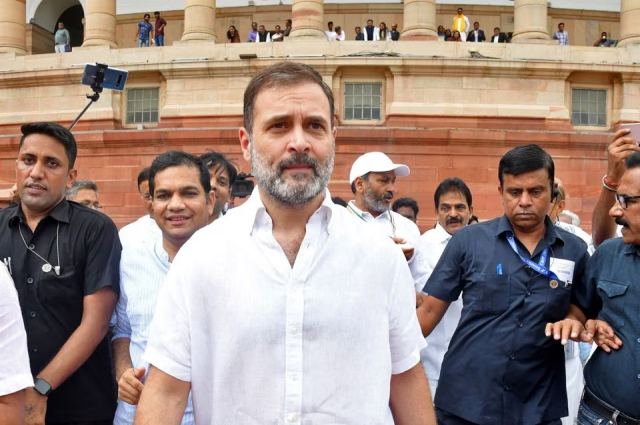 rahul gandhi a senior leader of india s main opposition congress party arrives at the parliament after he was reinstated as a lawmaker in new delhi india august 7 2023 photo reuters file rahul gandhi a senior leader of india s main opposition congress party arrives at the parliament after he was reinstated as a lawmaker in new delhi india august 7 2023 photo reuters file