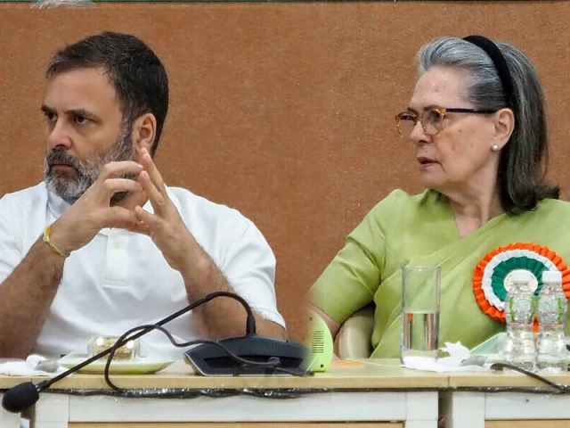 indian national congress inc party leaders rahul gandhi and sonia gandhi attend a party meeting in ahmedabad on april 8 2025 photo afp indian national congress inc party leaders rahul gandhi and sonia gandhi attend a party meeting in ahmedabad on april 8 2025 photo afp