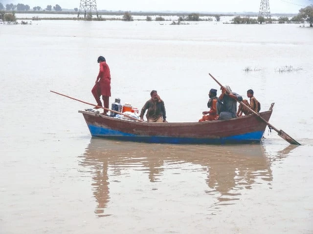 villagers move their belongings to safer places as the rising level of water in the river indus threatens embankments in sukkur photo ppi villagers move their belongings to safer places as the rising level of water in the river indus threatens embankments in sukkur photo ppi