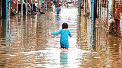 sialkot sinks in rain water