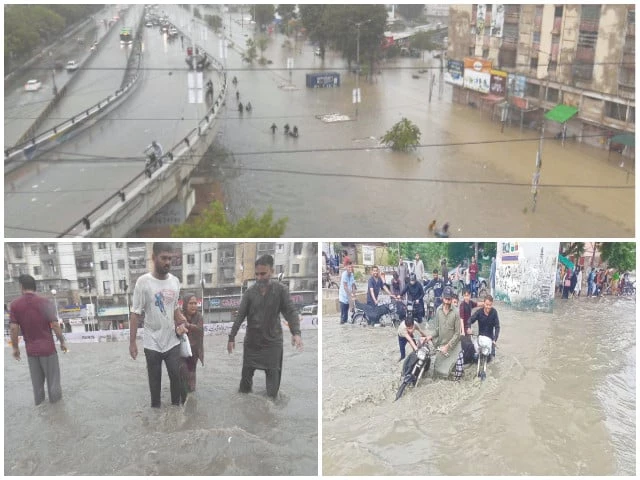as heavy rains lashed karachi on tuesday roads turned into virtual rivers and drains overflowed leaving citizens stranded without any visible relief measures photos jalal qureshi express agencies