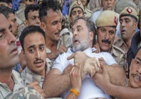 carried away indian opposition leader rahul gandhi is detained by police during a sit in protest outside prime minister narendra modi s residence in new delhi photo reuters
