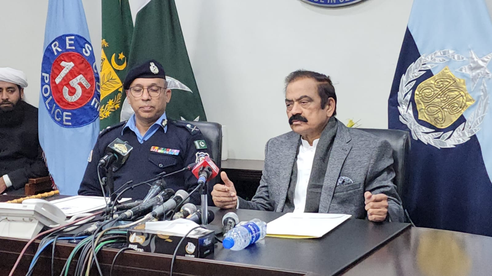 interior minister rana sanaullah addressing a press conference in islamabad on january 04 2023 official handout photo