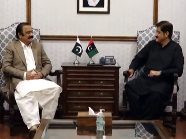 interior minister rana sanaullah left and sindh chief minister murad ali shah during the meeting in karachi photo express interior minister rana sanaullah left and sindh chief minister murad ali shah during the meeting in karachi photo express