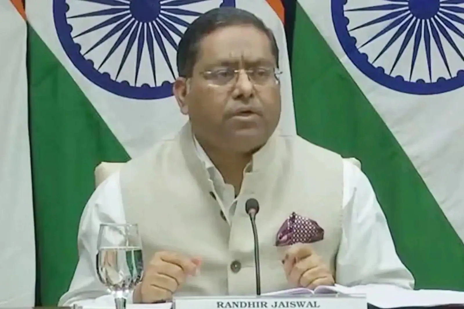 indian foreign ministry spokesperson randhir jaiswal photo screengrab indian foreign ministry spokesperson randhir jaiswal photo screengrab
