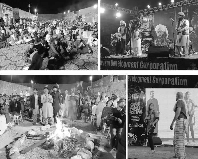 people enjoy stage performances at new year festival held at the ranikot fort in kotri photos express