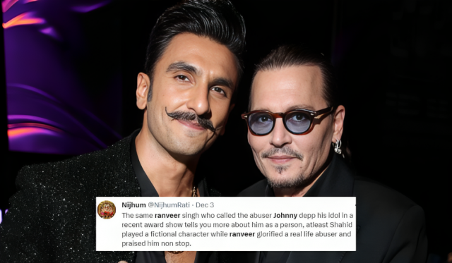 glorified a real life abuser ranveer singh angers many for praising johnny depp