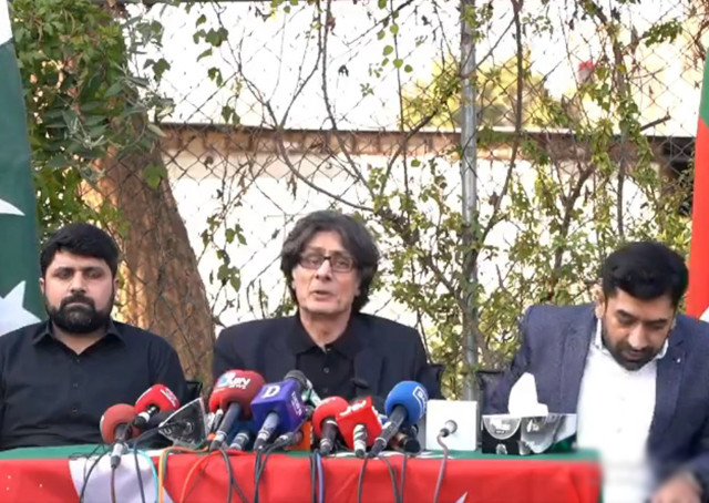 raoof hasan the central secretary information of pakistan tehreek e insaf pti held a press conference on friday screengrab