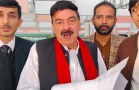 former interior minister sheikh rashid speaking media at islamabad international airport on wednesday photo screengrab