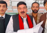 former interior minister sheikh rashid speaking media at islamabad international airport on wednesday photo screengrab