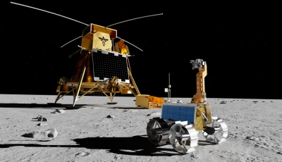 the artist s image show firefly s blue ghost lunar lander and the rashid 2 rover on the lunar surface photo firefly