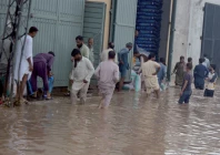 floodwaters engulf the streets of dhoke ratta in rawalpindi as nullah leh swells dangerously after torrential early morning rain inundating homes and warehouses photo agha mehroz express