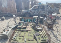 heavy arms and ammunition seized from retreating taliban forces are displayed amid ongoing operation ghazab lil haq