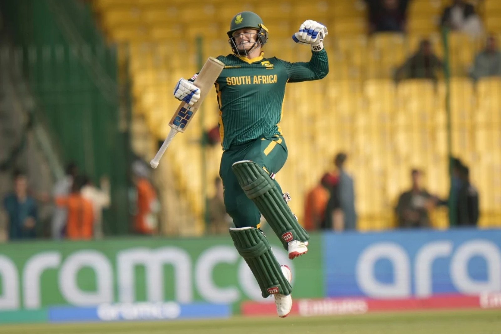 ryan rickelton celebrates his maiden odi ton photo courtesy ap