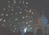 the night sky dazzles with a spectacular display of fireworks on new year s eve photo online