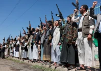 houthi supporters carry weapons as they gather in solidarity with the movement as fighting intensifies across several fronts in sanaa yemen october 7 2026 photo reuters
