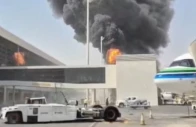 smoke and flames rise from king khalid airport after yemen s iran backed houthis said they attacked the airport in riyadh saudi arabia october 8 2026 in this screengrab obtained from a social media video social media via reuters