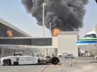 smoke and flames rise from king khalid airport after yemen s iran backed houthis said they attacked the airport in riyadh saudi arabia october 8 2026 in this screengrab obtained from a social media video social media via reuters