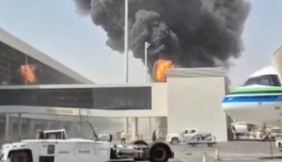 smoke and flames rise from king khalid airport after yemen s iran backed houthis said they attacked the airport in riyadh saudi arabia october 8 2026 in this screengrab obtained from a social media video social media via reuters
