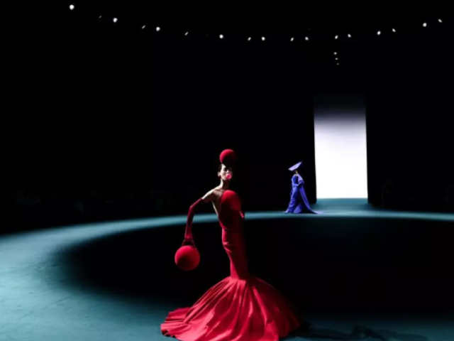 Models at the Robert Wun Haute Couture Fall/Winter show on Wednesday /AFP