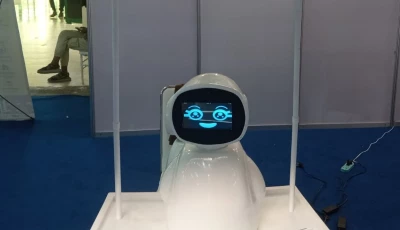 haprow a cute little robot helps the kids in learning photo author