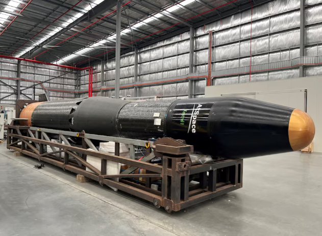 a view of the kestrel i suborbital launch vehicle operated by atspace sister company of taiwanese rocket startup tispace at an atspace facility in willawong queensland australia july 23 2024 photo reuters