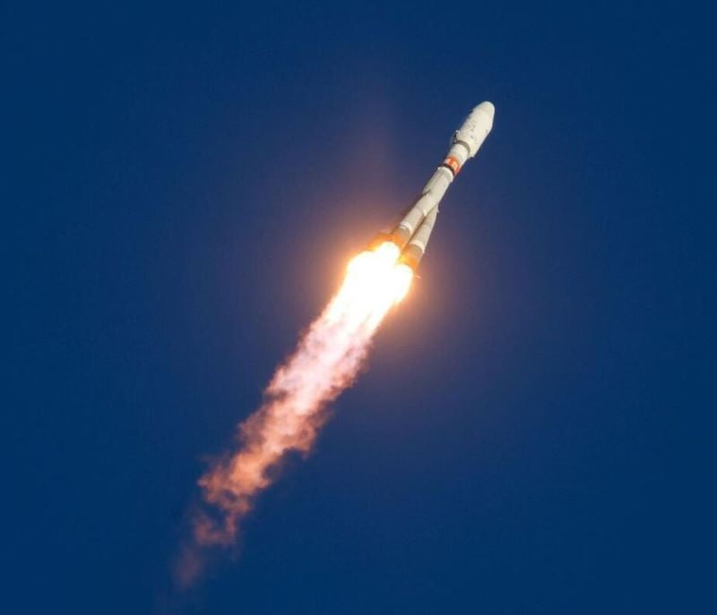 a soyuz 2 1b rocket with a fregat upper stage carrying satellites ascends after blasting off from the vostochny cosmodrome in the far eastern amur region russia on november 5 2024 photo reuters