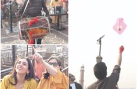 revellers enjoy the basant by flying kites amid drum beats and wearing yellow dresses in the provincial capital photos zahoor ahmed express