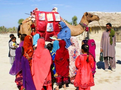 roshan the camel brings books to homeschooling children in rural pakistan roshan the camel brings books to homeschooling children in rural pakistan