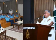 admiral naveed ashraf addressing at the paf air war college institute in karachi on june 30 photo radio pakistan
