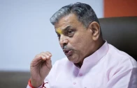 dattatreya hosabale general secretary of the rashtriya swayamsevak sangh rss speaks to journalists during a briefing with foreign media at the rss office in new delhi india may 12 2026 photo reuters