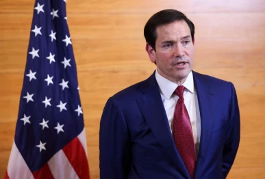 us secretary of state marco rubio speaks to reporters in a departure lounge before returning to washington following meetings with caribbean community caricom leaders at robert l bradshaw international airport in basseterre saint kitts and nevis on february 25 2026 photo afp