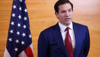 us secretary of state marco rubio speaks to reporters in a departure lounge before returning to washington following meetings with caribbean community caricom leaders at robert l bradshaw international airport in basseterre saint kitts and nevis on february 25 2026 photo afp