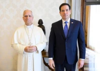 rubio met the first american pope during tension between the white house and the holy see photo afp