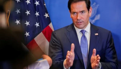 us secretary of state marco rubio speaks with members of the media before departing for bahrain international airport after his visit to the middle east to discuss the interim deal between the us and iran with arab gulf allies in manama bahrain june 25 2026 reuters