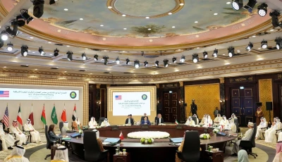 us secretary of state marco rubio speaks during a meeting with foreign ministers of the gulf cooperation council member states at the ritz carlton bahrain during rubio s visit to the middle east to discuss the interim deal between the us and iran with arab gulf allies in manama bahrain on june 25 2026 photo reuters