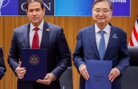 us secretary of state marco rubio poses for a photo with south korean foreign minister cho hyun during a trilateral meeting on the sidelines of the nato leaders summit in ankara turkey july 7 2026 photo reuters