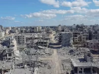 a drone view shows the destruction in a residential neighbourhood following the withdrawal of the israeli forces from the area amid a ceasefire between israel and hamas in gaza in gaza city october 18 2025 photo reuters