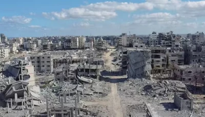 a drone view shows the destruction in a residential neighbourhood following the withdrawal of the israeli forces from the area amid a ceasefire between israel and hamas in gaza in gaza city october 18 2025 photo reuters