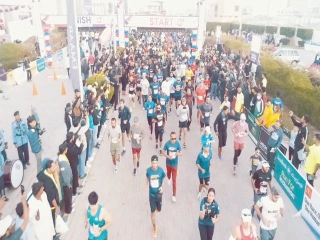 on a chilly sunday morning in karachi people step up for a marathon organised by the special olympics pakistan to support special athletes photo express