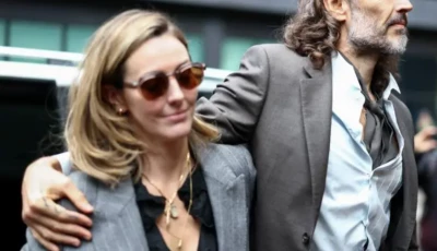 laura gallacher the wife british comedian and actor russell brand tells his uk rape trial he had found monogamy difficult photo afp