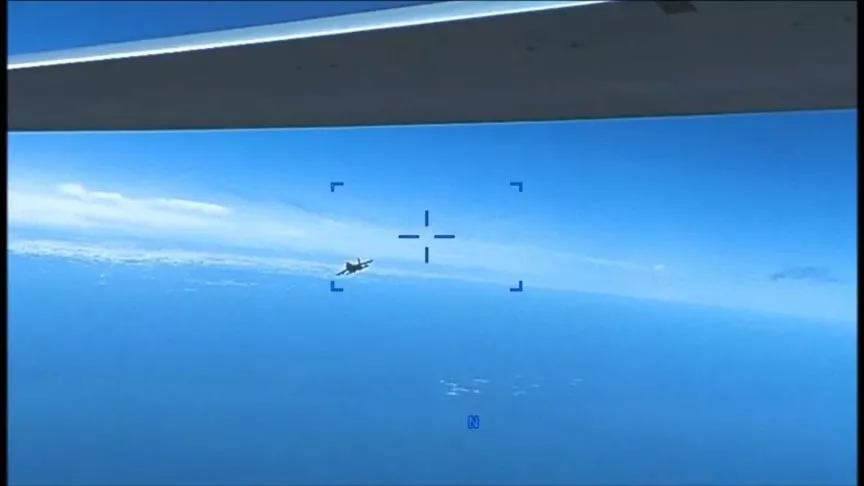 us releases footage of black sea drone incident with russian jet us releases footage of black sea drone incident with russian jet