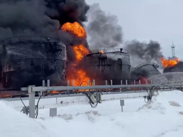 firefighters extinguish oil tanks at a storage facility that local authorities say caught fire after the military brought down a ukrainian drone in the town of klintsy in the bryansk region russia january 19 2024 in this still image taken from video photo reuters firefighters extinguish oil tanks at a storage facility that local authorities say caught fire after the military brought down a ukrainian drone in the town of klintsy in the bryansk region russia january 19 2024 in this still image taken from video photo reuters