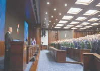 russia president vladimir putin observes a minute of silence during an expanded meeting of the defence ministry board at the national defence control centre in moscow photo afp