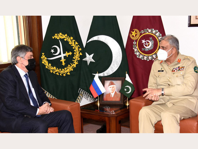 special representative of president of the russian federation on afghanistan zamir kabulov meets coas gen qamar at ghq on november 12 photo ispr