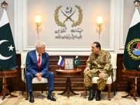 cdf field marshal asim munir in a meeting with russian interior minister vladimir kolokoltsev at general headquarters ghq in rawalpindi on october 14 2026 photo ispr