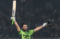 pakistan s salman agha celebrates after scoring a century 100 runs during the first one day international odi cricket match against sri lanka at the rawalpindi cricket stadium in rawalpindi on november 11 photo afp